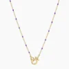 18K Gold Plated Purple Enamel Necklace