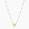 18K Gold Plated Royal Blue Enamel Necklace