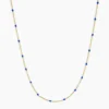 18K Gold Plated Royal Blue Enamel Necklace