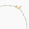 18K Gold Plated Royal Blue Enamel Necklace